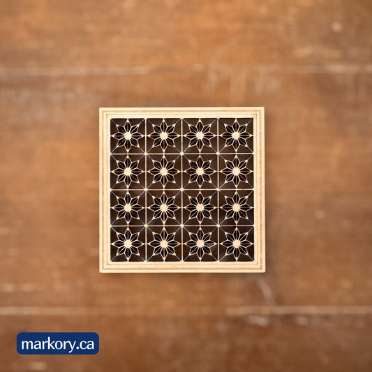 Handcrafted Wooden Coasters – Geometric Design (Set of 6)