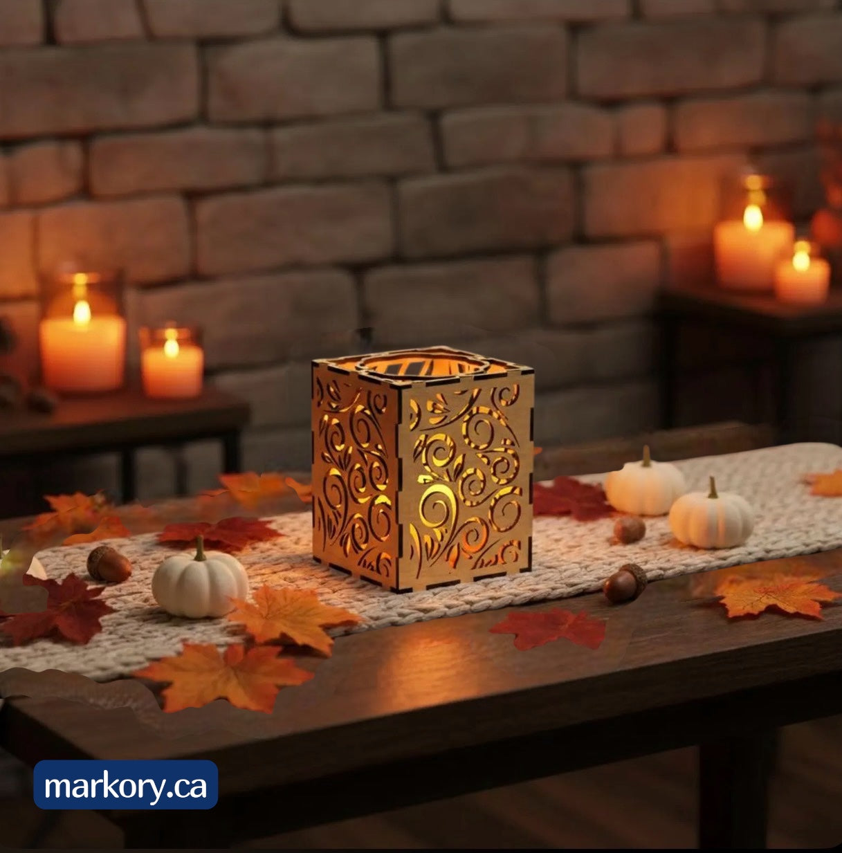 Decorative Wooden Candle Holder | Laser Cut Design