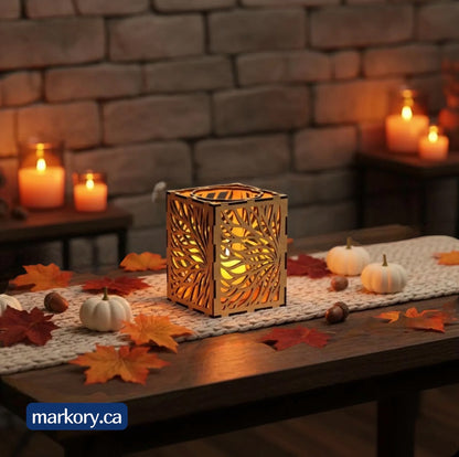 Decorative Wooden Candle Holder | Laser Cut Design