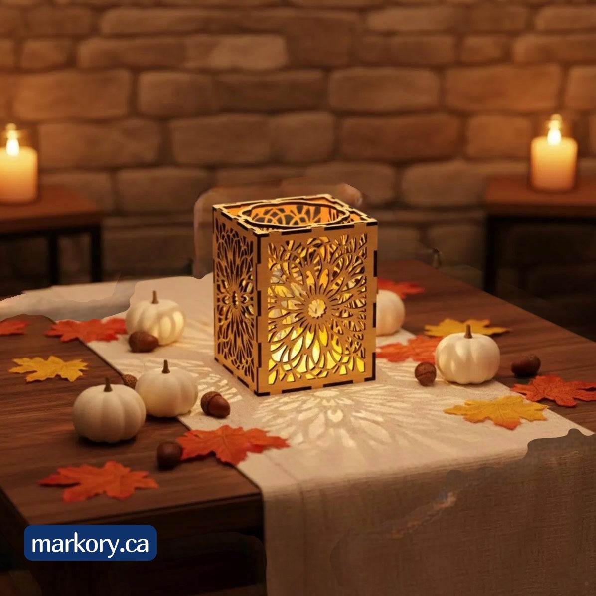 Decorative Wooden Candle Holder | Laser Cut Design