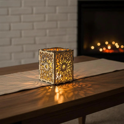 Decorative Wooden Candle Holder | Laser Cut Design