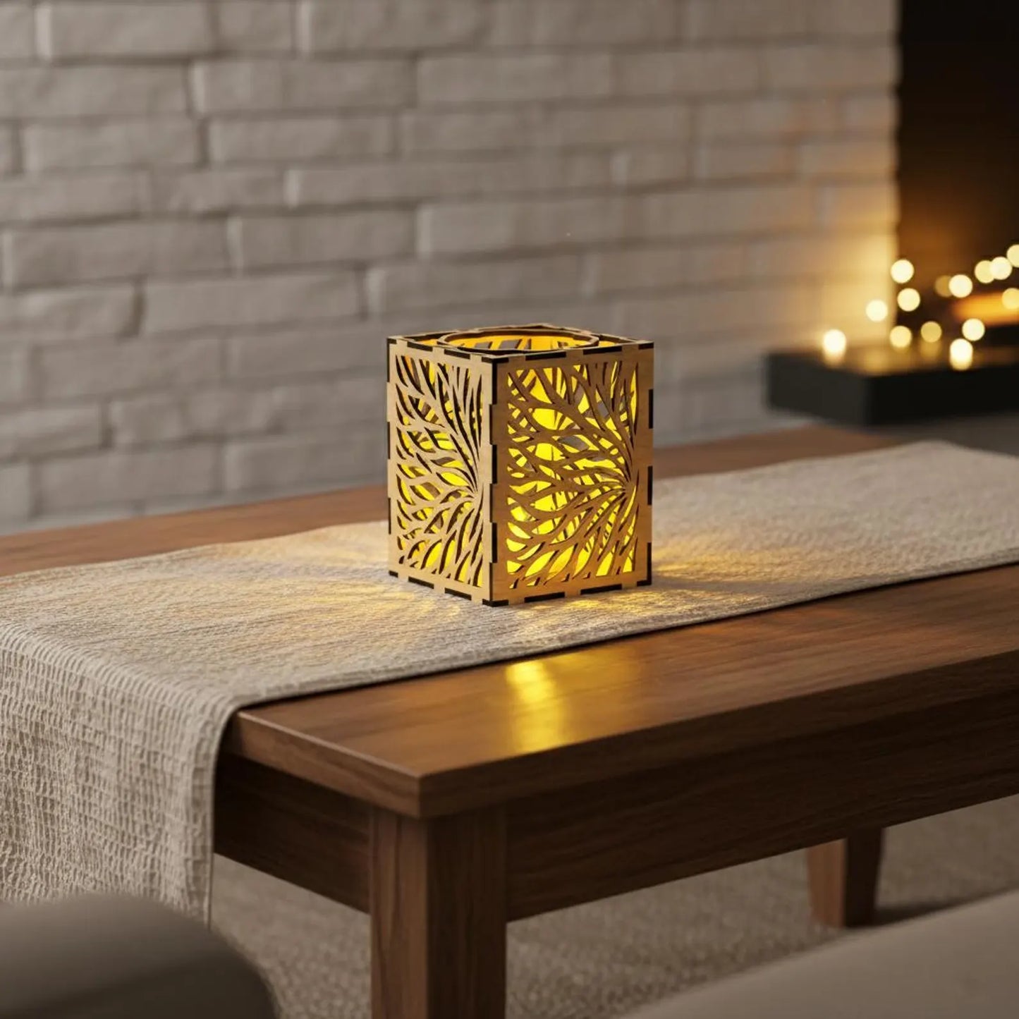Decorative Wooden Candle Holder | Laser Cut Design